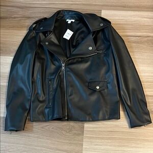 Black Faux Leather Jacket small